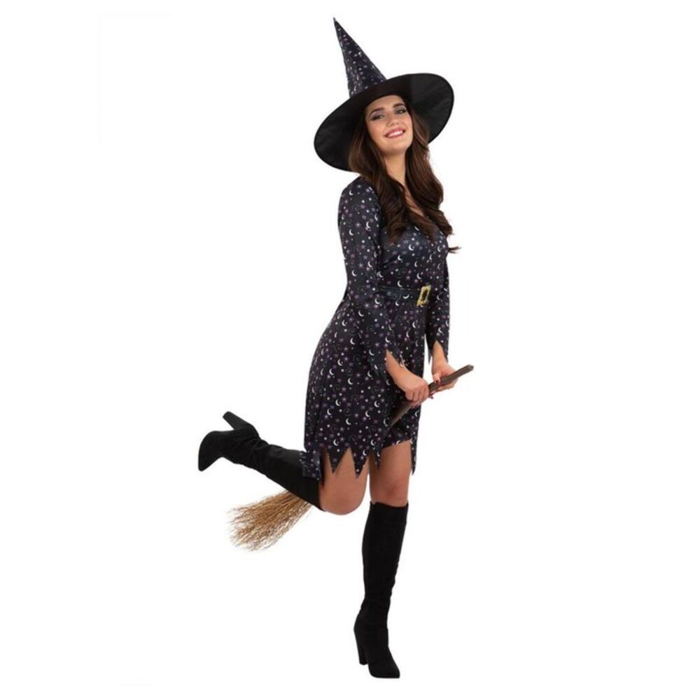 Smiffys Womens/Ladies Moon & Stars Witch Costume / Black/Blue